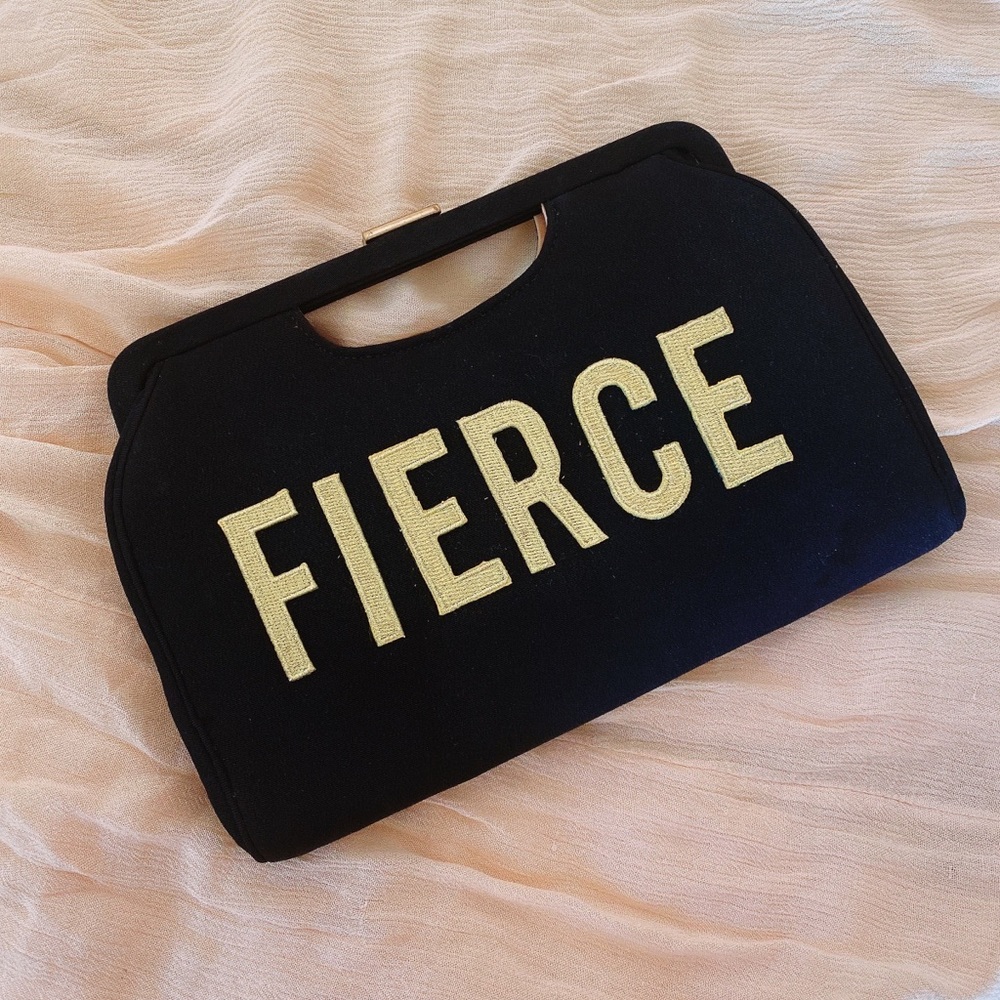 Fierce Vintage Black Clutch 1950s One-of-a-Kind - Picture 2 of 4